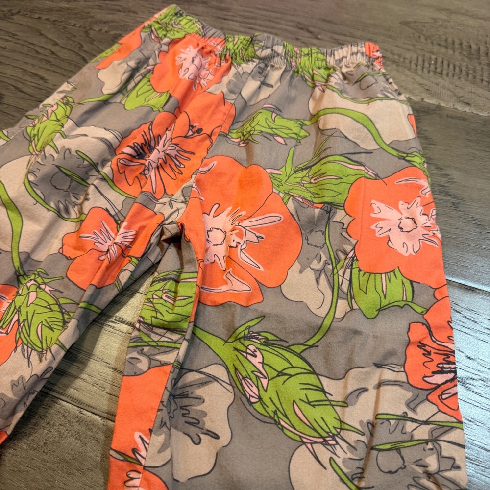 Matilda Jane Girls Pants Size 4 Floral Ruffle Bottoms Gray Orange Green - Picture 4 of 9